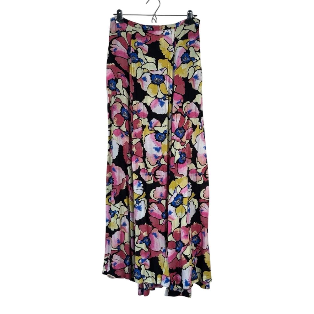 Free People Colorful Floral Maxi Wrap Skirt Womens 8 Casual Beachy Boho Modest